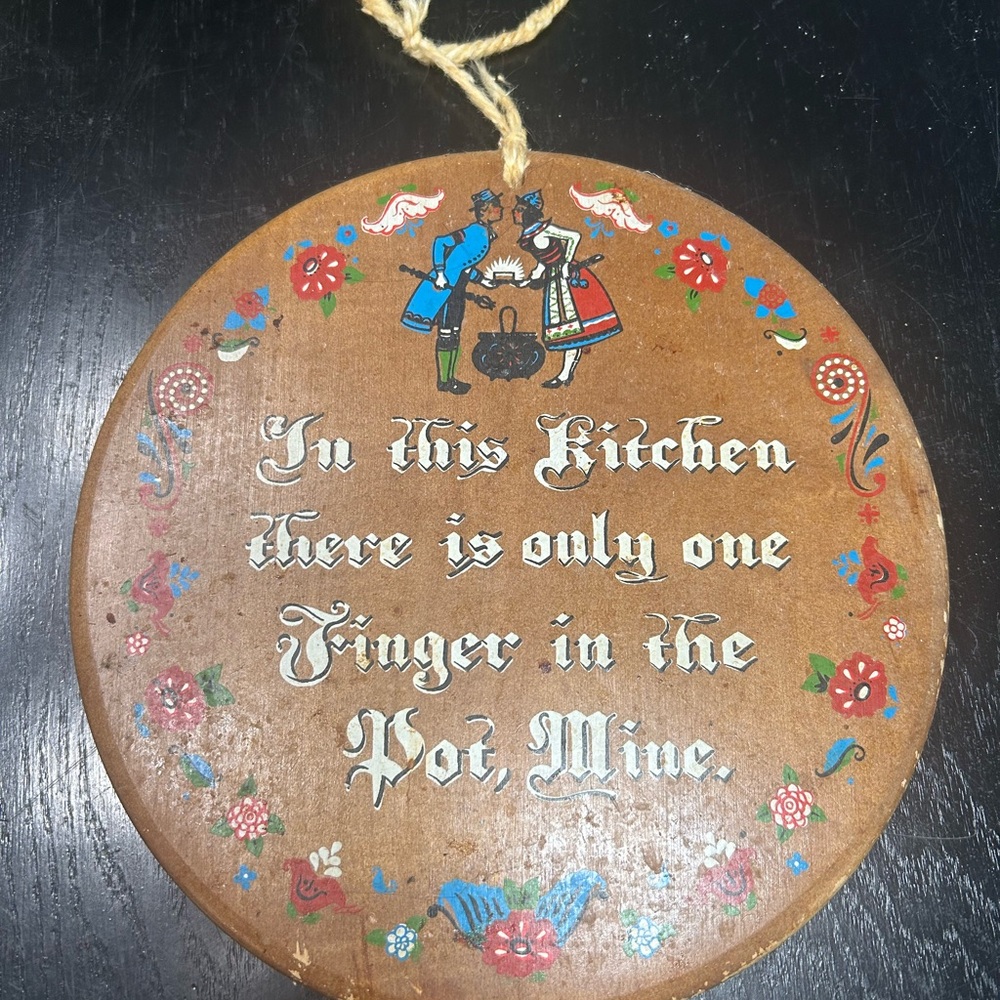 Enesco 9 inch Scandinavian Wooden Kitchen Wall Plaque- humor cooking vintage